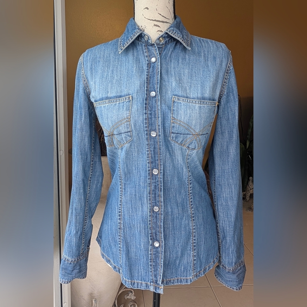 Paul & Joe Light Blue Denim Button-Down Shirt
